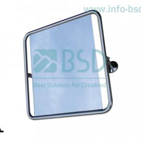 lustro uchylne dla niepełnosprawnych w pełnej ramie 60x60 cm stal nierdzewna BSD LU SN25