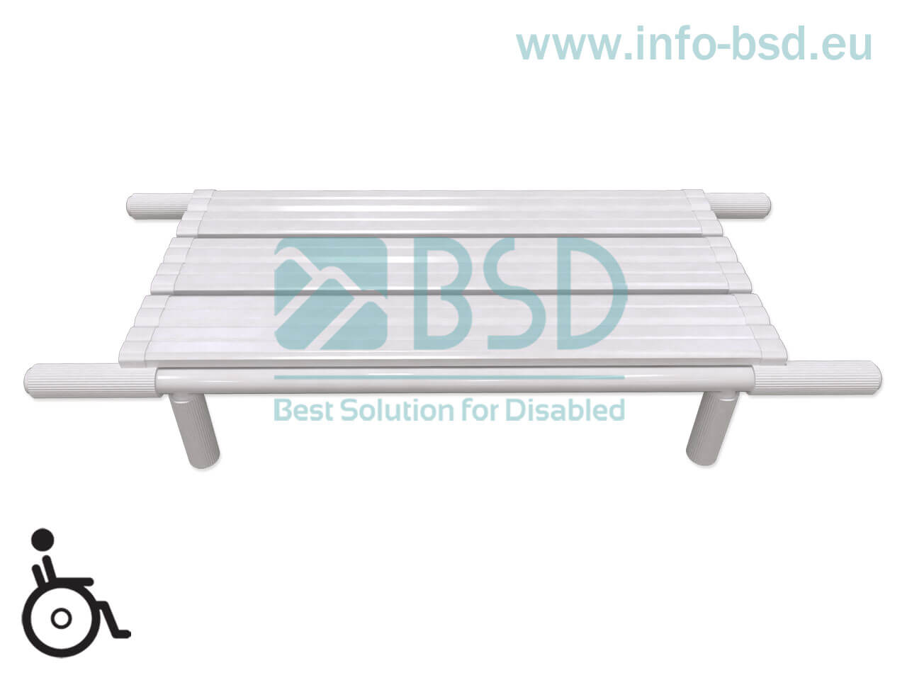 BSD - uchwyty dla niepełnosprawnych - Ławeczka nawannowa biała