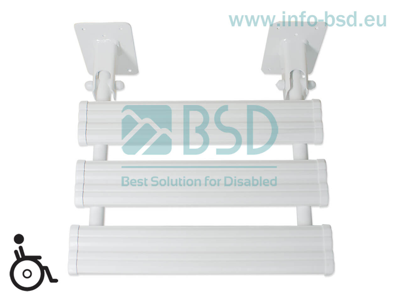 BSD - uchwyty dla niepełnosprawnych - Krzesełko prysznicowe uchylne białe